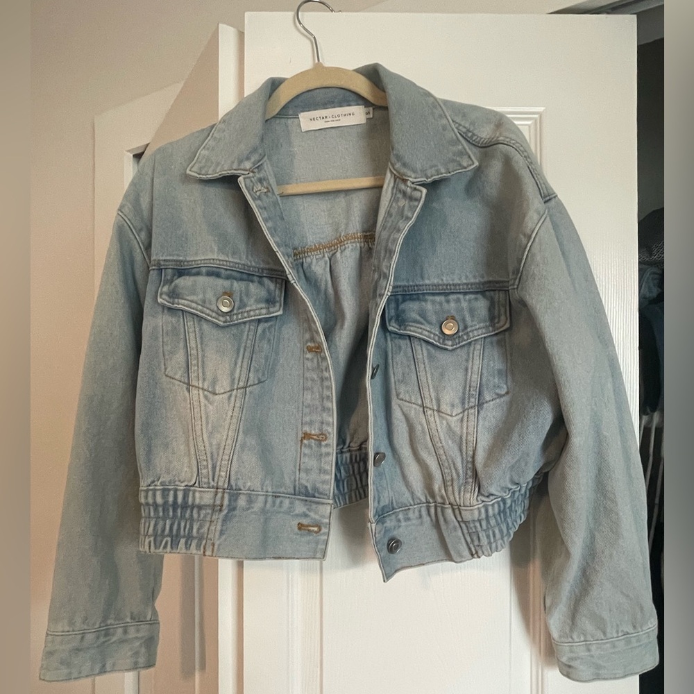 Cropped Jean Jacket - Size Small